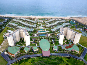 Aerial view of the Mar Vista community in Costa Rica, showcasing homes and the surrounding landscape